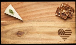 14 x 8" Acacia Modern Rectangle Board | Patriotic Heart-Maple Clearance