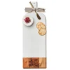 Acacia Bevel Board Long White w/ Gold Spreader & Ribbon | Joy To The World | 20 x 7"-Maple Outlet