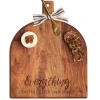 Acacia Bevel Board w/ Ribbon & Gold Spreader Knife | Everything Tastes Better On A Board | 15 x 12"-Maple Hot