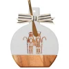 Acacia Bevel Board White w/ Ribbon & Gold Spreader Knife | Gilded Nutcracker | 9.75 x 8"-Maple Clearance