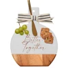 Acacia Bevel Board White w/ Ribbon & Gold Spreader Knife | Better Together | 9.75 x 8"-Maple Outlet