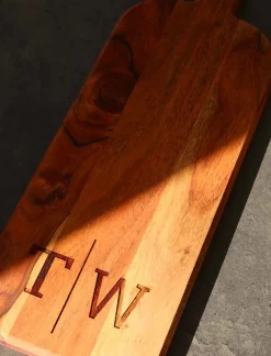 Acacia Bevel Board with Long Handle | Personalized | 20 x 7"-Maple Discount