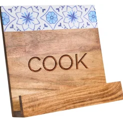 Acacia Cookbook Holder with Capri Pattern Enamel | Cook | 11 X 11"-Maple Best
