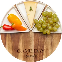 Acacia Fête Set Round | Game Day Snacks | 12" Round-Maple Fashion