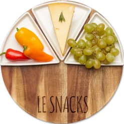 Acacia Fête Set Round | Le Snacks | 12" Round-Maple Hot