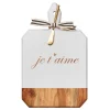 Acacia Heirloom Board Rectangle In White Color w/ Gold Spreader & Ribbon | Je T’aime | 16 x 10"-Maple Online