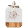 Acacia Heirloom Board Rectangle In White Color w/ Gold Spreader & Ribbon | Spider Web | 16 x 10"-Maple Discount