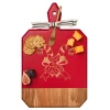 Acacia Heirloom Board Rectangle In Red Color w/ Gold Spreader & Ribbon | Candy Cane | 16 x 10"-Maple Outlet