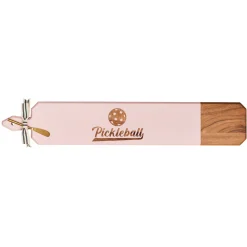 Acacia Heirloom Board Skinny In Pink Color w/ Gold Spreader & Ribbon | Pickleball | 34 x 6"-Maple Fashion