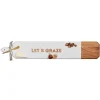 Acacia Heirloom Board Skinny In White Color w/ Gold Spreader & Ribbon | Let's Graze | 34 x 6"-Maple Discount