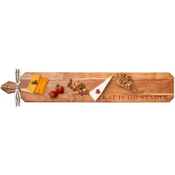 Acacia Heirloom Board Skinny w/ Gold Spreader & Ribbon | Eat It Or Starve | 34 x 6"-Maple Best