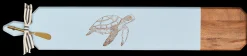 Acacia Heirloom Board w/ Handle Skinny in Light Blue Color | Turtle | 34 X 6"-Maple Hot