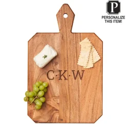 Acacia Heirloom Board w/ Handle Rectangle | Personalize | 16 x 10"-Maple Online