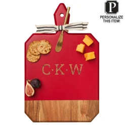 Acacia Heirloom Board w/ Handle Rectangle in Red Color | Personalize | 16 x 10"-Maple Sale