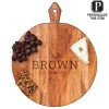 Acacia Heirloom Board w/ Handle Round | Personalize | 20 x 16"-Maple Clearance