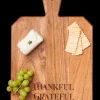 Acacia Heirloom Board w/ Handle Rectangle| Thankful Grateful Blessed | 16 x 10"-Maple Hot
