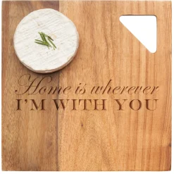 Acacia Modern Geo Square | Home Is Wherever I'm With You | 9 x 9"-Maple Fashion