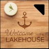 Acacia Modern Geo Square | Welcome to the Lakehouse | 12 x 12"-Maple Clearance