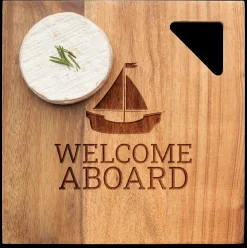 Acacia Modern Geo Square | Welcome Aboard | 9 x 9"-Maple Clearance