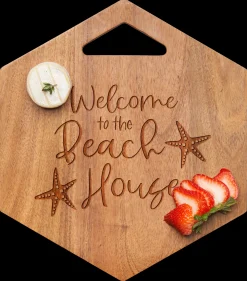 Acacia Modern Hexagon | Welcome to the Beach House | 9 x 10.5"-Maple Clearance