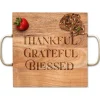 Acacia Modern Square with Gold Handles | Thankful Grateful Blessed | 12" x 12"-Maple Clearance
