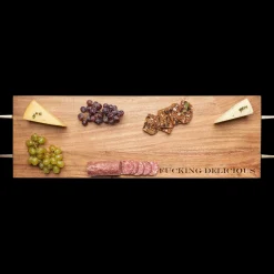 Acacia Serving Board with Gold Handles | Fucking Delicious | 30 x 10"-Maple Outlet