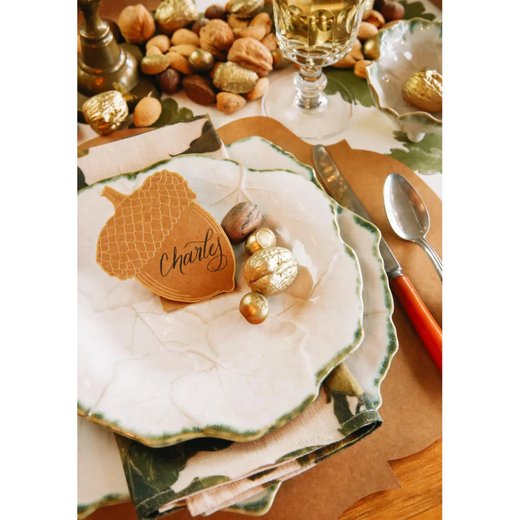 Acorn Place Card - Pack of 12-Hester u0026 Cook New