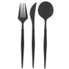 All Black Bella Assorted Plastic Cutlery/24pc, Service for 8-Sophistiplate Clearance
