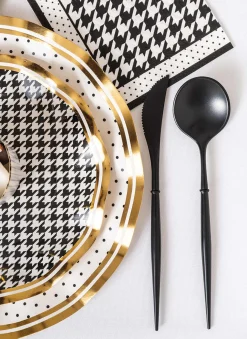 All Black Bella Assorted Plastic Cutlery/24pc, Service for 8-Sophistiplate Clearance