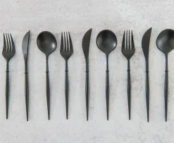All Black Bella Assorted Plastic Cutlery/24pc, Service for 8-Sophistiplate Clearance