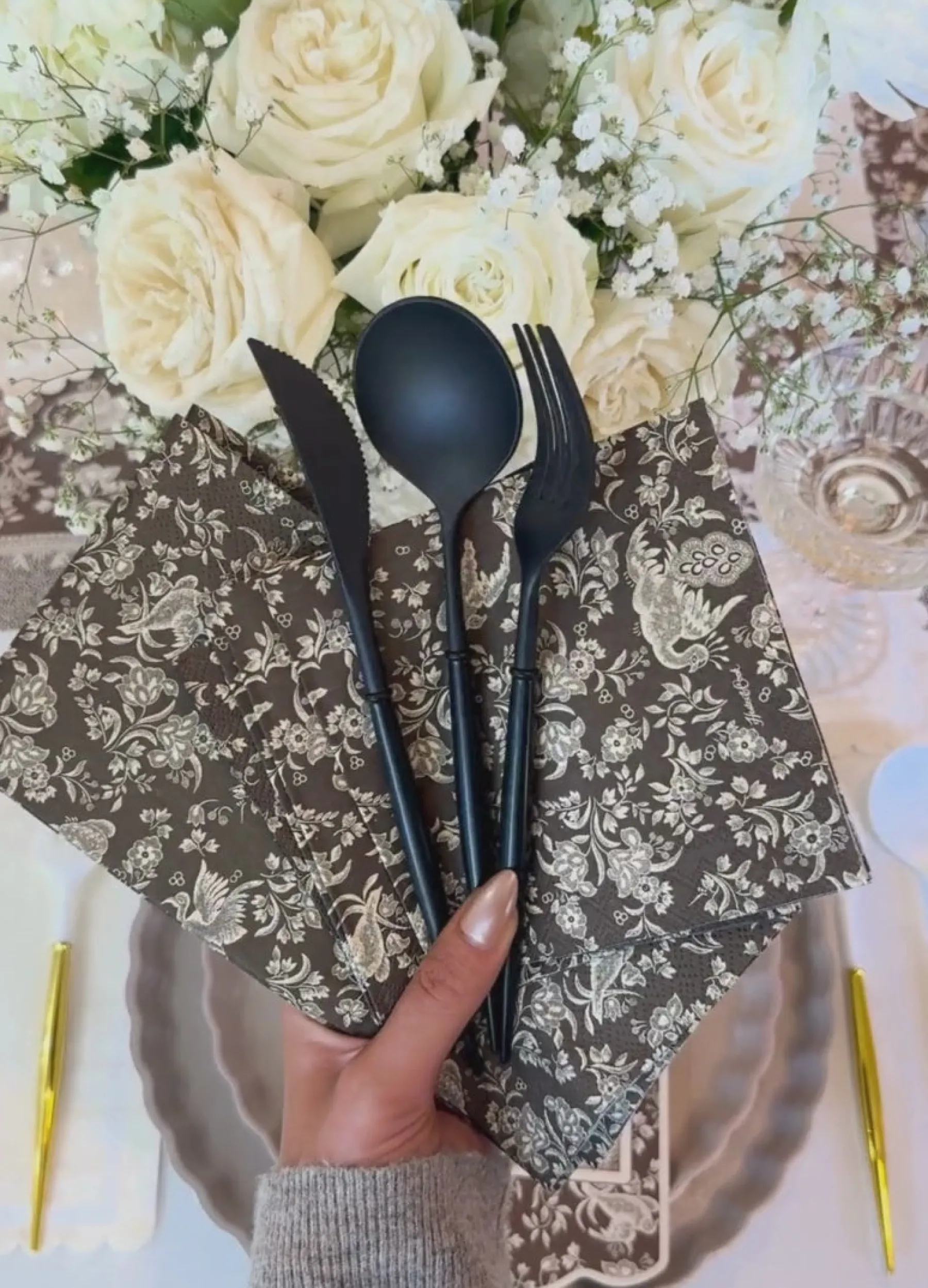 All Black Bella Assorted Plastic Cutlery/24pc, Service for 8-Sophistiplate Clearance