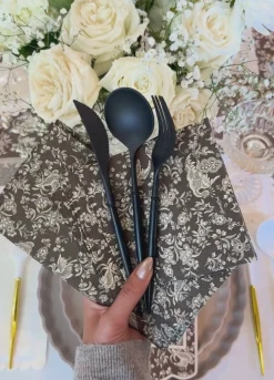 All Black Bella Assorted Plastic Cutlery/36pc, Service for 12-Sophistiplate Fashion