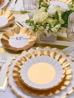 Appetizer/Dessert Bowl Gold & White/8 pkg-Sophistiplate Online