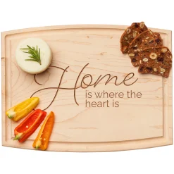 Arched Artisan Board | Home is where the heart is | 12 x 9"-Maple Hot