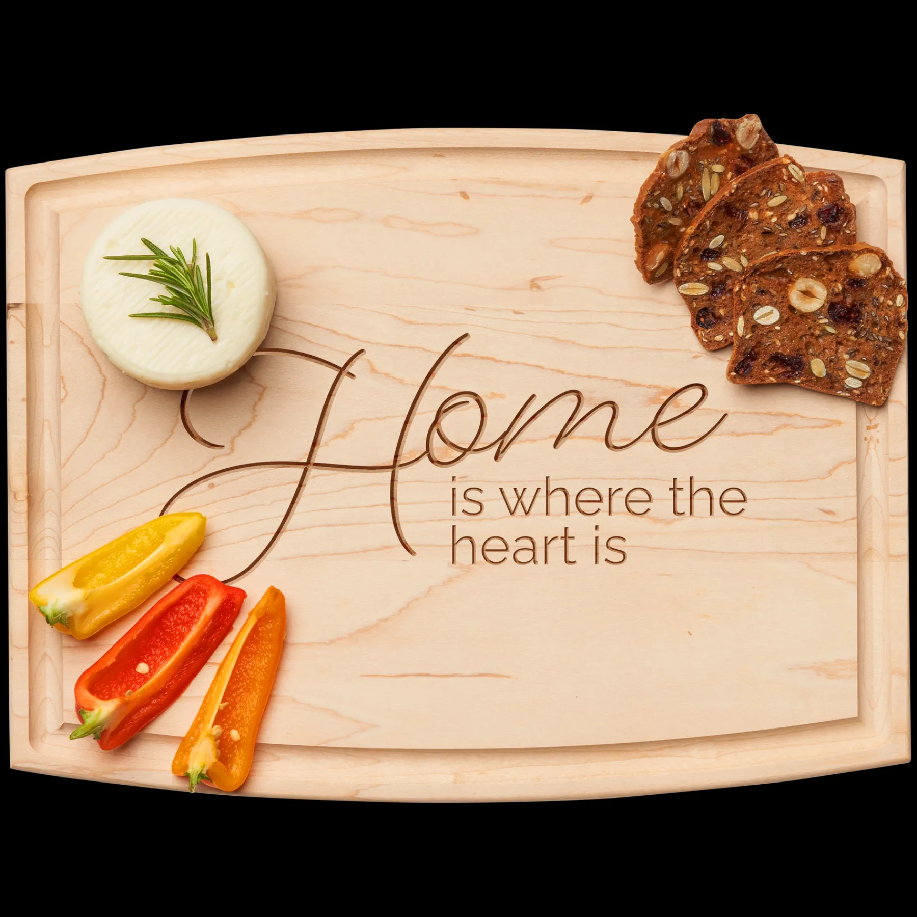 Arched Artisan Board | Home is where the heart is | 12 x 9"-Maple Sale