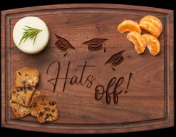 Arched Artisan Walnut Board | Hats Off | 12 x 9"-Maple Fashion