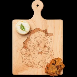 Artisan Paddle Board | Santa Holly | 9" x 6"-Maple Hot