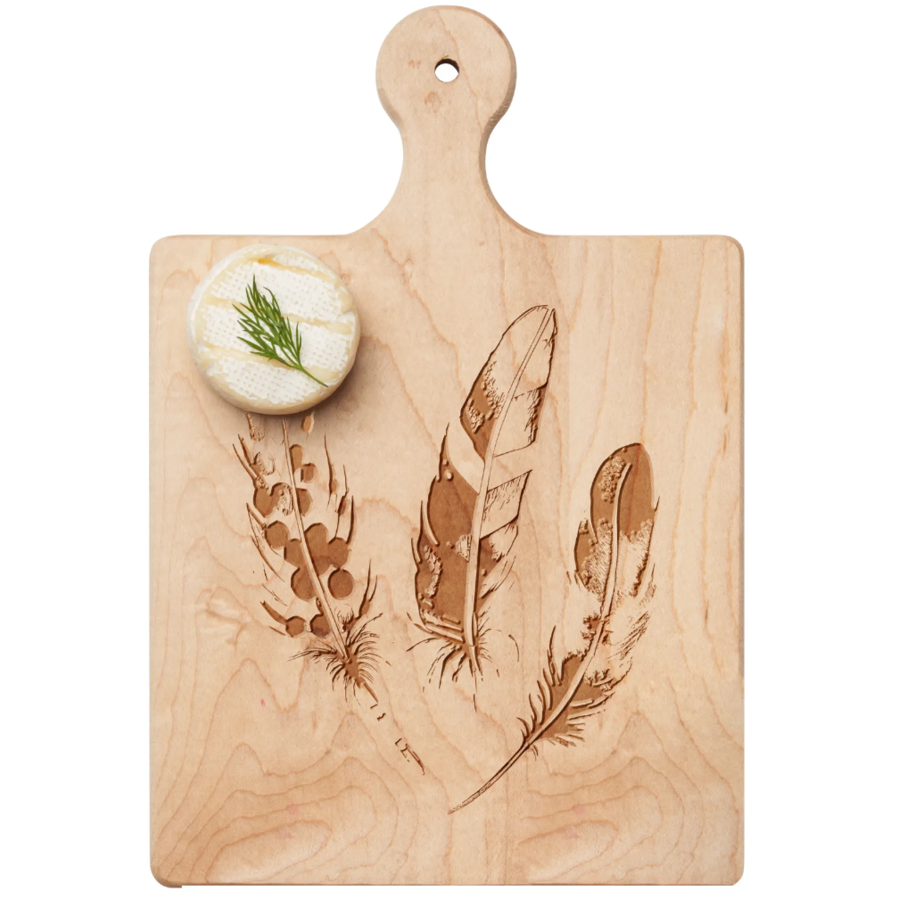 Artisan Paddle Board | Feathers | 9 x 6"-Maple Clearance