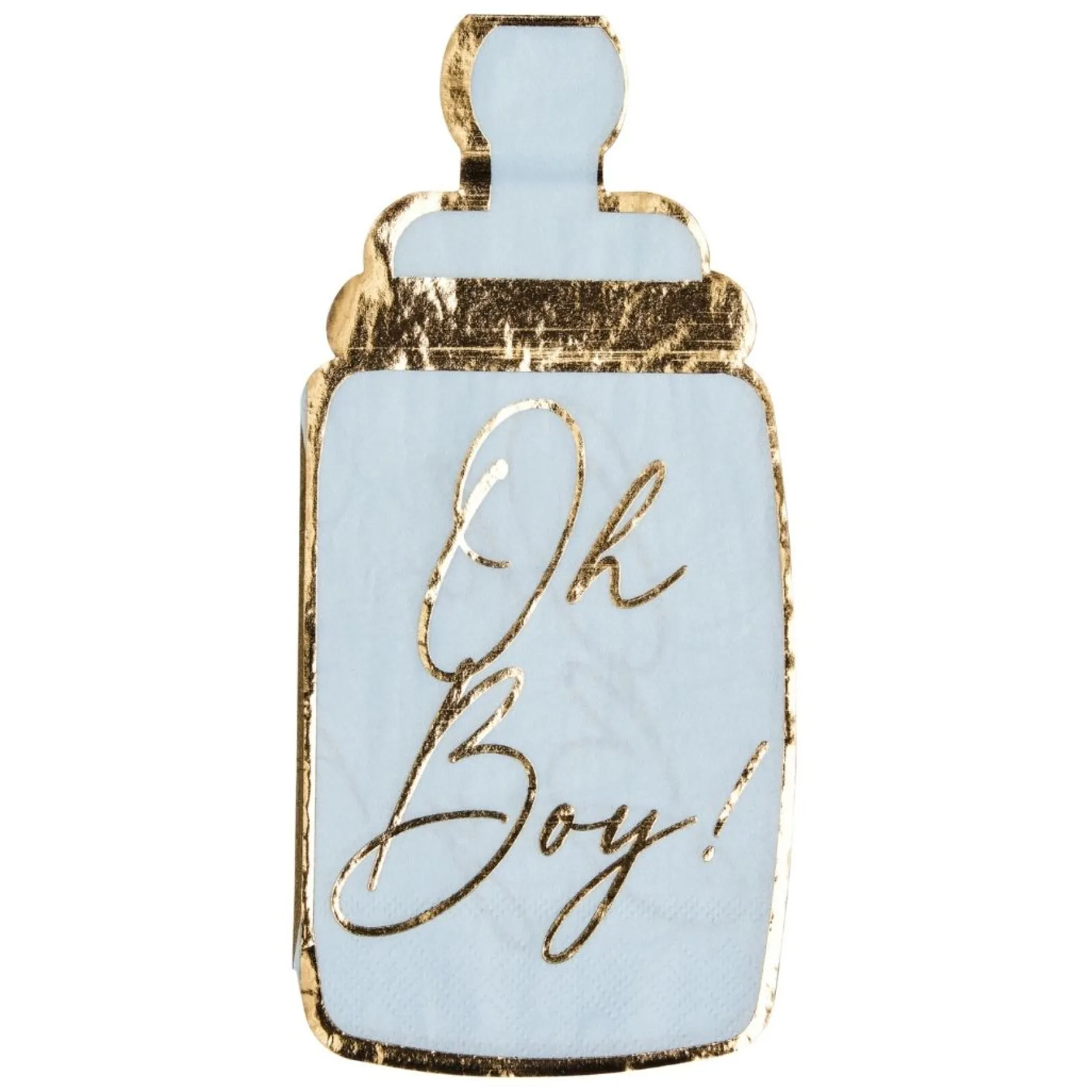 Baby Bottle Die Cut Guest Towel Hey Baby Blue - 16pkg-Sophistiplate Hot