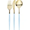 Bella Cutlery Gold/Sky Blue Handle/24pkg-Sophistiplate Outlet