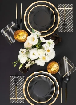 Black & Gold Bella Assorted Plastic Cutlery/36pc, Service for 12-Sophistiplate Hot