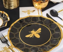 Black & Gold Bella Assorted Plastic Cutlery/36pc, Service for 12-Sophistiplate Hot