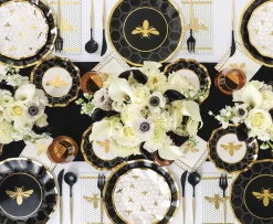 Black & Gold Bella Assorted Plastic Cutlery/36pc, Service for 12-Sophistiplate Hot