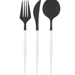 Black and White Bella Assorted Plastic Cutlery/36pc, Service for 12-Sophistiplate Hot