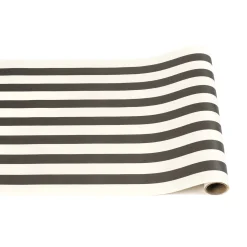 Black Classic Stripe Runner - 20" x 25'-Sophistiplate Best