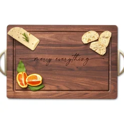 Black Walnut Wood Cutting + Cheeseboard | Merry Everything | 18 x 12"-Maple Hot