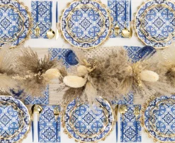 Blue & Gold Bella Assorted Plastic Cutlery/24pc, Service for 8-Sophistiplate New