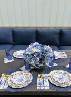 Blue & Gold Bella Assorted Plastic Cutlery/24pc, Service for 8-Sophistiplate New