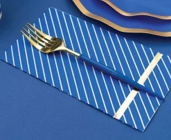 Blue & Gold Bella Assorted Plastic Cutlery/36pc, Service for 12-Sophistiplate Fashion