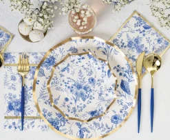 Blue & Gold Bella Assorted Plastic Cutlery/36pc, Service for 12-Sophistiplate Fashion